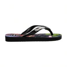 Havaianas Kids Casual Vardagskläder Mångsidiga Bekväma Tecknade Mönstrade Platta Flip-Flop Sandaler För Dam - Svart (29/30,31/32,27/28,23/24,25/26)
