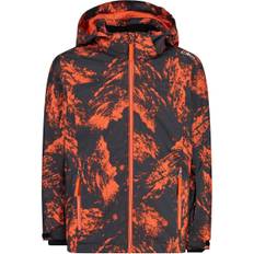 Boy Ski Jacket With Hood WP5000 - Bluestone-Arancio / 98