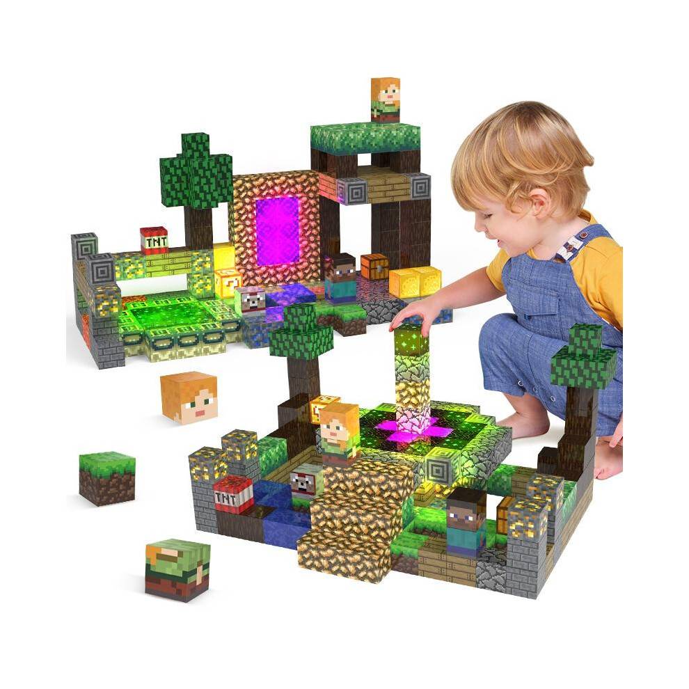 180PCS Magnetic Building Blocks Portal Theme Set, 180PCS Magnet Cubes STEM Educational Toy for Kids
