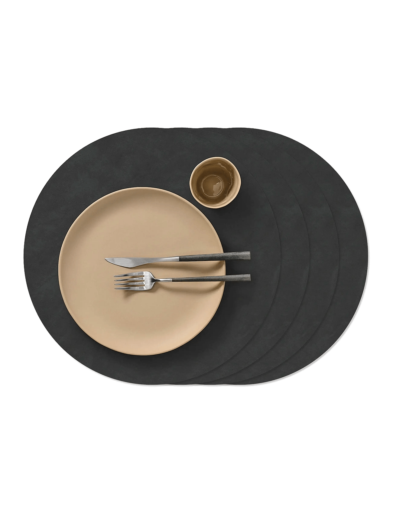 LIND DNA 4-Set Dækkeserviet Circle L Nupo | Beige | D:38 cm