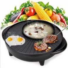 2 in 1 grillpott elektrisk 1700w 220v multifunktionell hemfest non-stick grillpanna