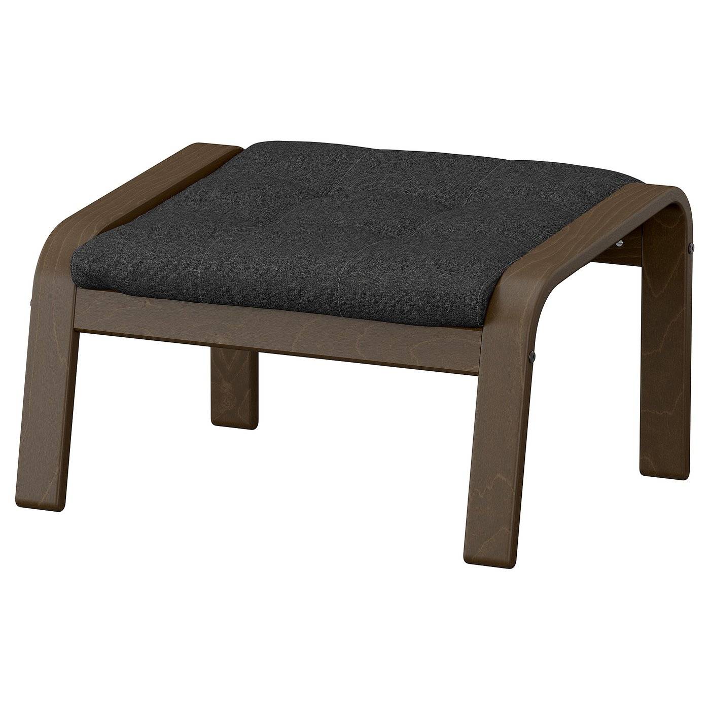 POÄNG fotpall, valnötsmönstrad/Gunnared mörkgrå
