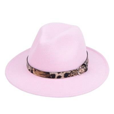 Vidvinkel män & kvinnor outback hatt panama jazz hatt filt fedora hattar cowboyhatt - Rosa