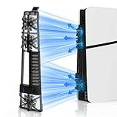 BeisDirect Kylfläkt för PS5 Slim konsol, kylfläkt för PS5 Slim tillbehör med LED-ljuskylsystem kompatibelt med PlayStation 5 Slim Disc och Digital Edition-konsol, Svart, Kylfläkt