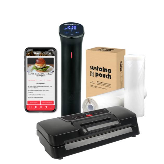 iVide® 2.0 Sous Vide Stav WIFI + VS270 Vakuumpakker + Vakuumruller