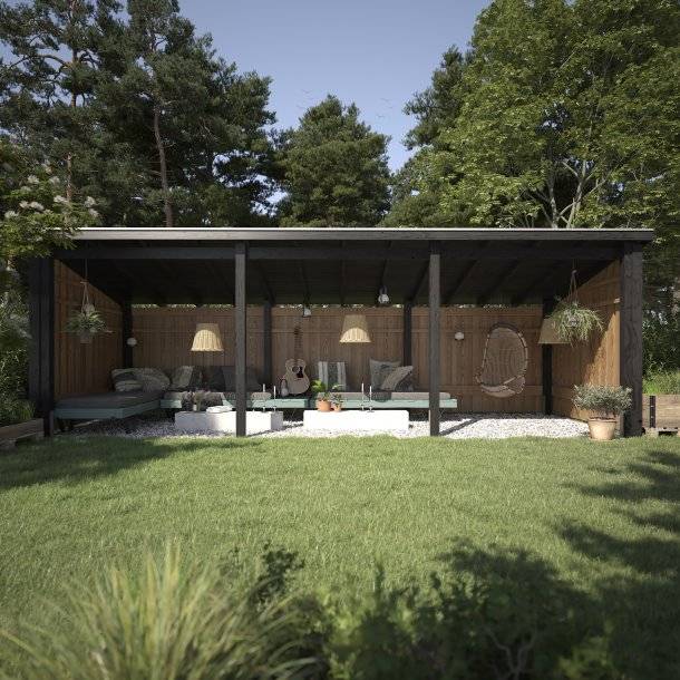 Nordic Multi Havehus 14 m² - 3 moduler åben - inkl. tagpap/alulister