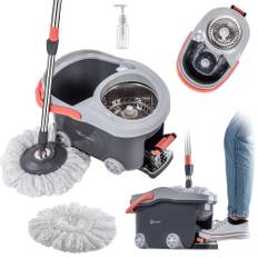 KADAX Spin Mop with Bucket on Wheels 128cm Grey