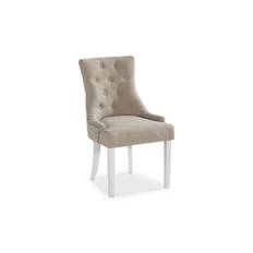 Bloomington 2-pack Viktoria Matstol med Nitar - Beige / Vit & köksstol Tyg