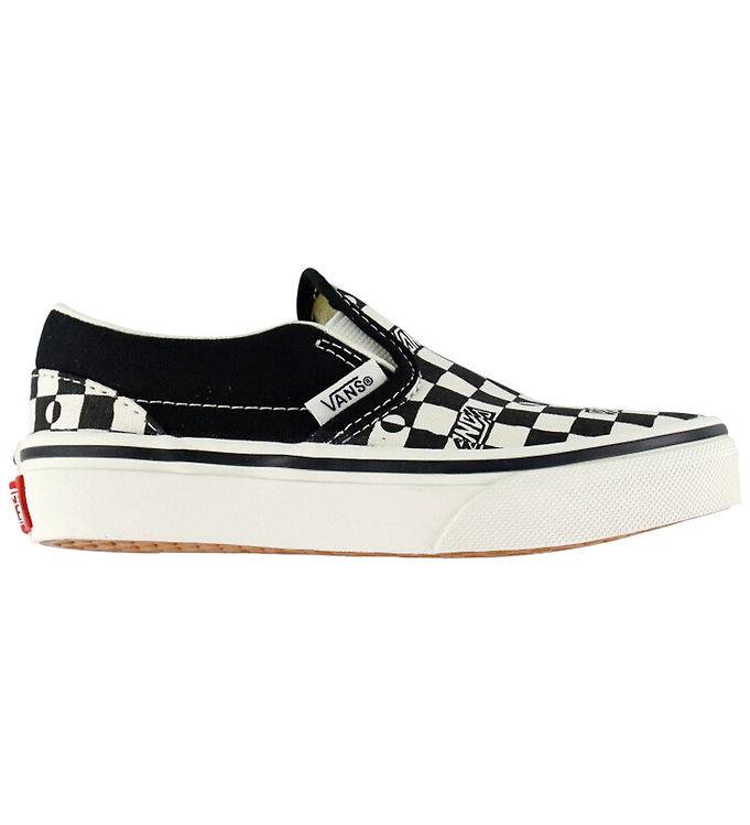 Vans Sko - Classic Slip-On - Geo Check Sort/Hvid - Vans - 28 - Sko