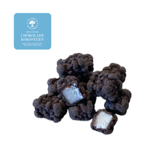Kokostern med mørk chokolade, 250 gram, økologisk
