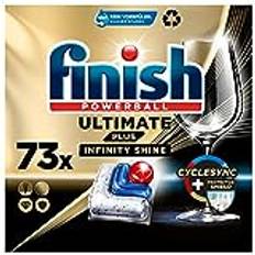 Finish Ultimate Plus Infinity Shine Spülmaschinentabs – Geschirrspültabs für intensive Reinigung, Fettlösekraft und Glanz mit Schutzschild – 73 Caps