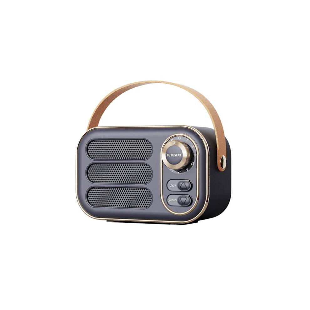 Multifunktionel Mini Bærbar FM Radio Bluetooth Højttaler USB Tf Aux Indendørs Udendørs Retro Design Trådløs Højttaler Grå
