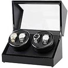 Watch Winder Watch Box, Black Watch Winder Shake Table Device Automatic Winding Watch Box, Double Head Watch Box, Electric Motor Box 4+0 Electric Shaker (Photo Color One Size) Watch Winder