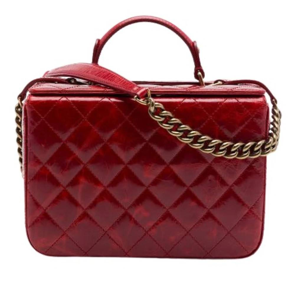 Chanel Vintage Pre-owned Quilted Satchel - Vintage - Dame - Rød - ONE SIZE - Uld