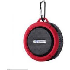 Mini bluetooth plast bärbar trådlös högtalare med samtal handsfree vattentät för dusch badrum dålig bil strand & utomhus - Röd