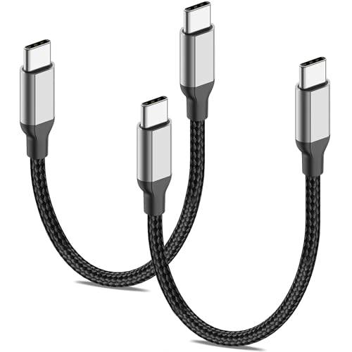 15cm USB C auf USB C Kabel für iPhone 16/15 Pro/Max/Plus, 2 Stück 60W Ladekabel USBC auf USBC Kurz 15cm für Samsung Galaxy S24/S23 Ultra, Schnellladekabel USB-C 0,15 M