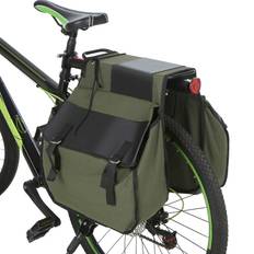 Bike Rear Seat Bag Bicycle Trunk Bag Cycling Rear Rack Double Pannier Bag armégrön färg