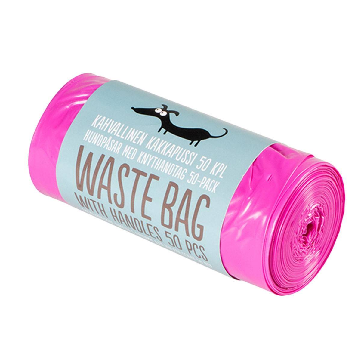 Little&Bigger Bajspåse med Handtag 50-pack - Rosa
