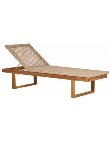 DERBY Solseng i teaktræ og polyrattan 190 x 65 cm - Teak/Natur