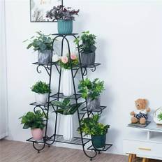 TEMU 9 Tiers Metal Shelves Plant Stand Display For Indoor Outdoor Garden Patio
