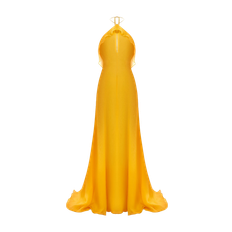 YVON | Orchidee Sabot De Venus | Women's Banana Yellow Maxi dresses