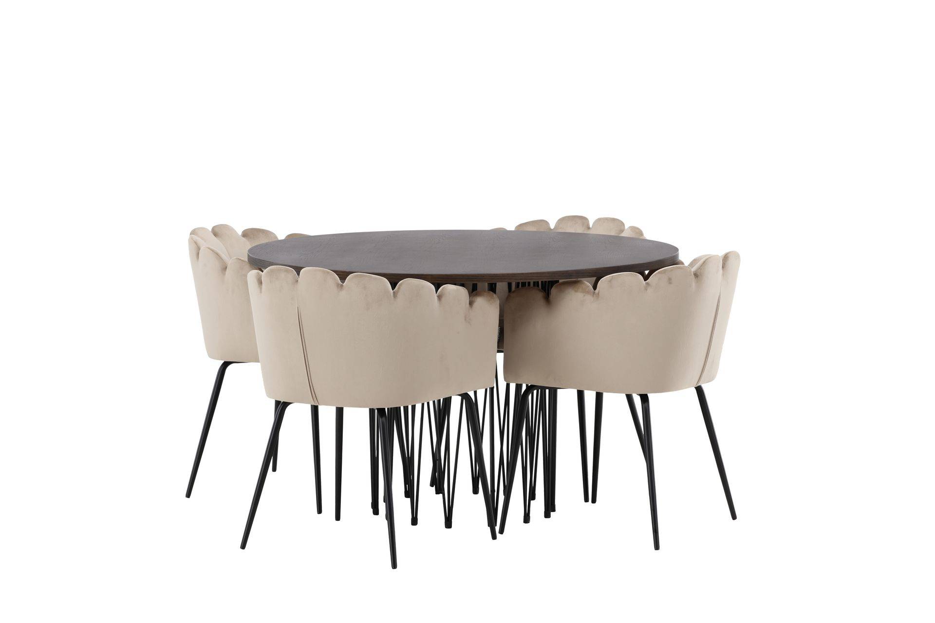 Venture Home Stonaro Matgrupp 120 cm Rund med 4 Limhamn stolar - Beige Matgrupper Brun,Beige