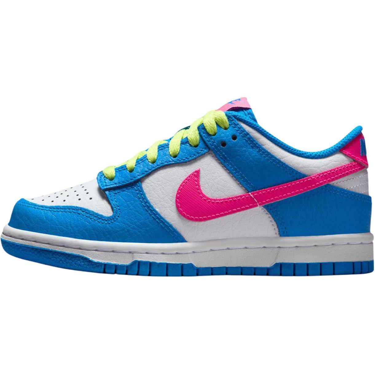Nike Dunk Low GS Photo Blue Hyper Pink Barnsneakers Vit Light-Lemon-Twist IB7747-406 cm blue