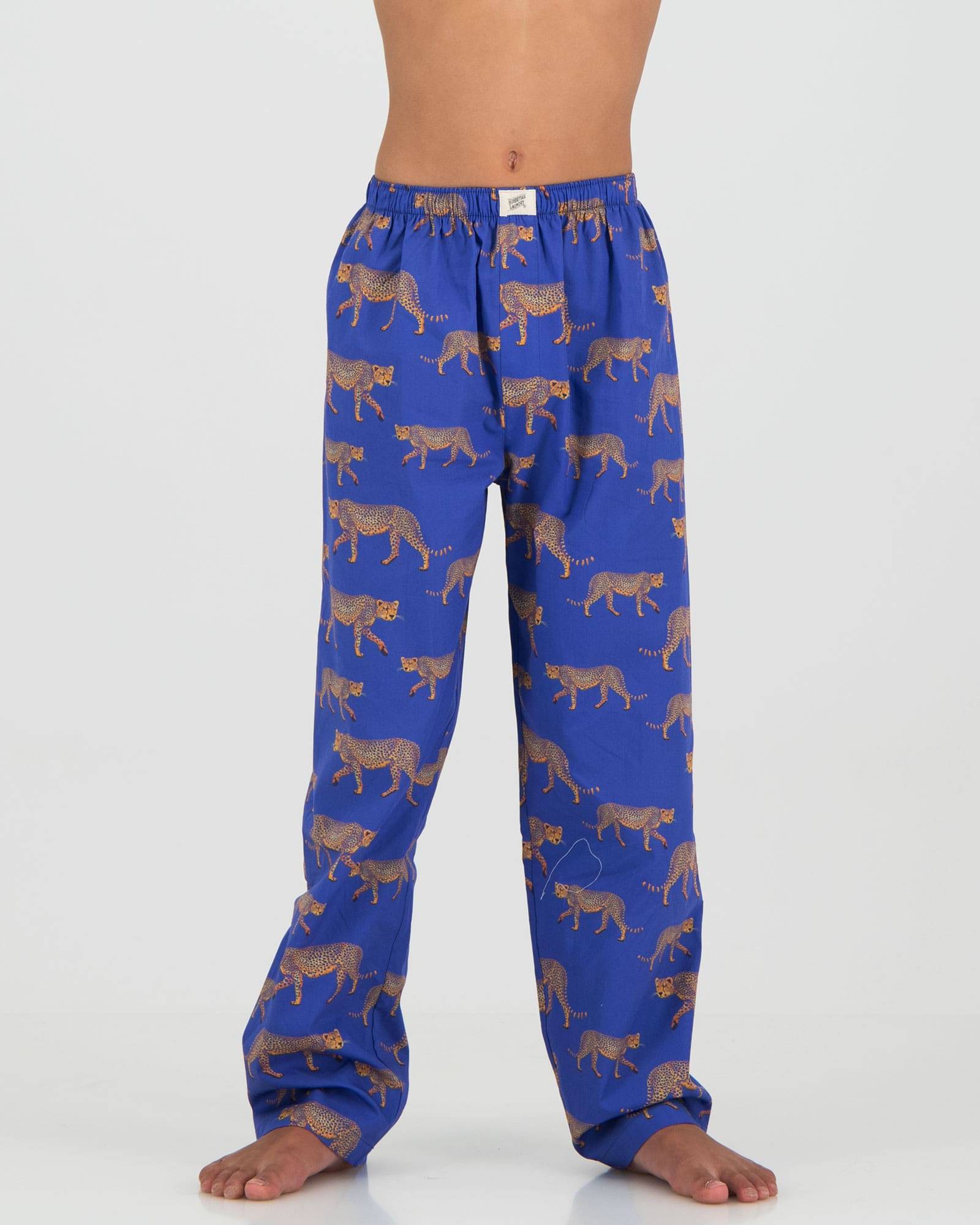 Kids' Lounge Pants & Pyjama Bottoms - Blue Cheetah - 5/6