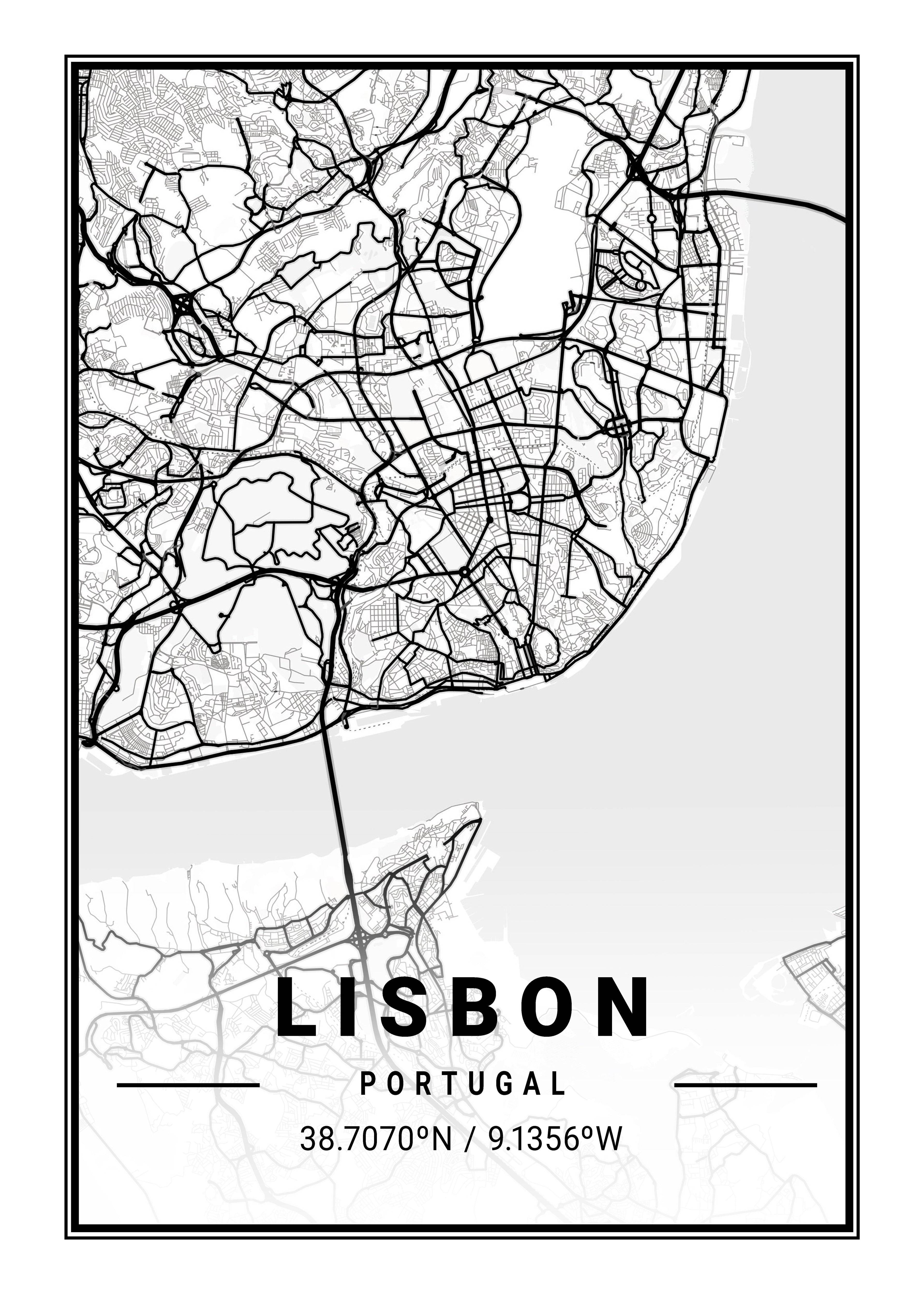 Dec-24 Lisbon Light City Map - 13x18 cm