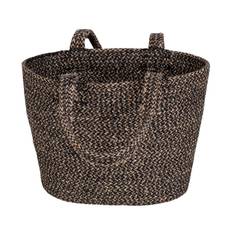 Ella Jute väska svart/natur stor - Svart/Brun