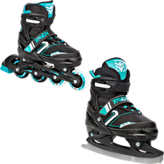 Raven 2in1 Helixi (2 Front Led Wheels) Inlines Svart / BLÅ - 30-33