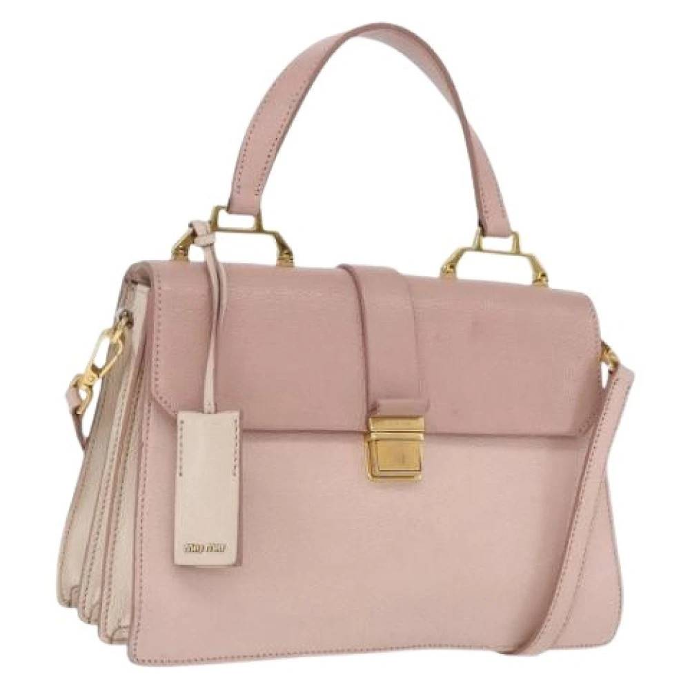 Miu Miu Pre-owned Pre-owned Hand Bag - Vintage - Dame - Lyserød - ONE SIZE - Uld