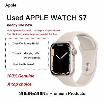 Begagnad Apple Watch Series 7 GPS 45mm, Nästan helt ny, Inkluderar: Laddningskabel, 2 armband (45mm)