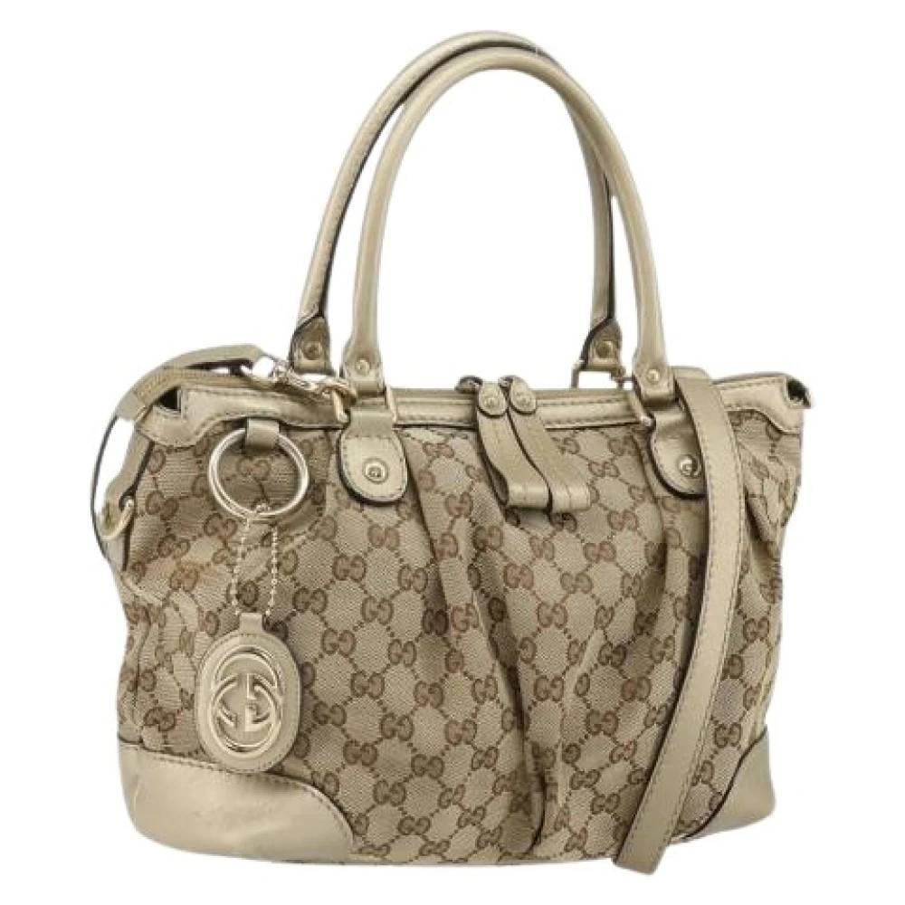 Gucci Vintage Pre-owned Vintage Læder Håndtaske - Vintage - Dame - Beige - ONE SIZE - Læder