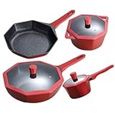 Köksredskap Maifanshi Non Stick Pot Rökfri Wok Stekpanna Gas Induktionsspis Allmänt Kök Köksredskap Set Med Grytor Och Kastruller,Style 3-One Size