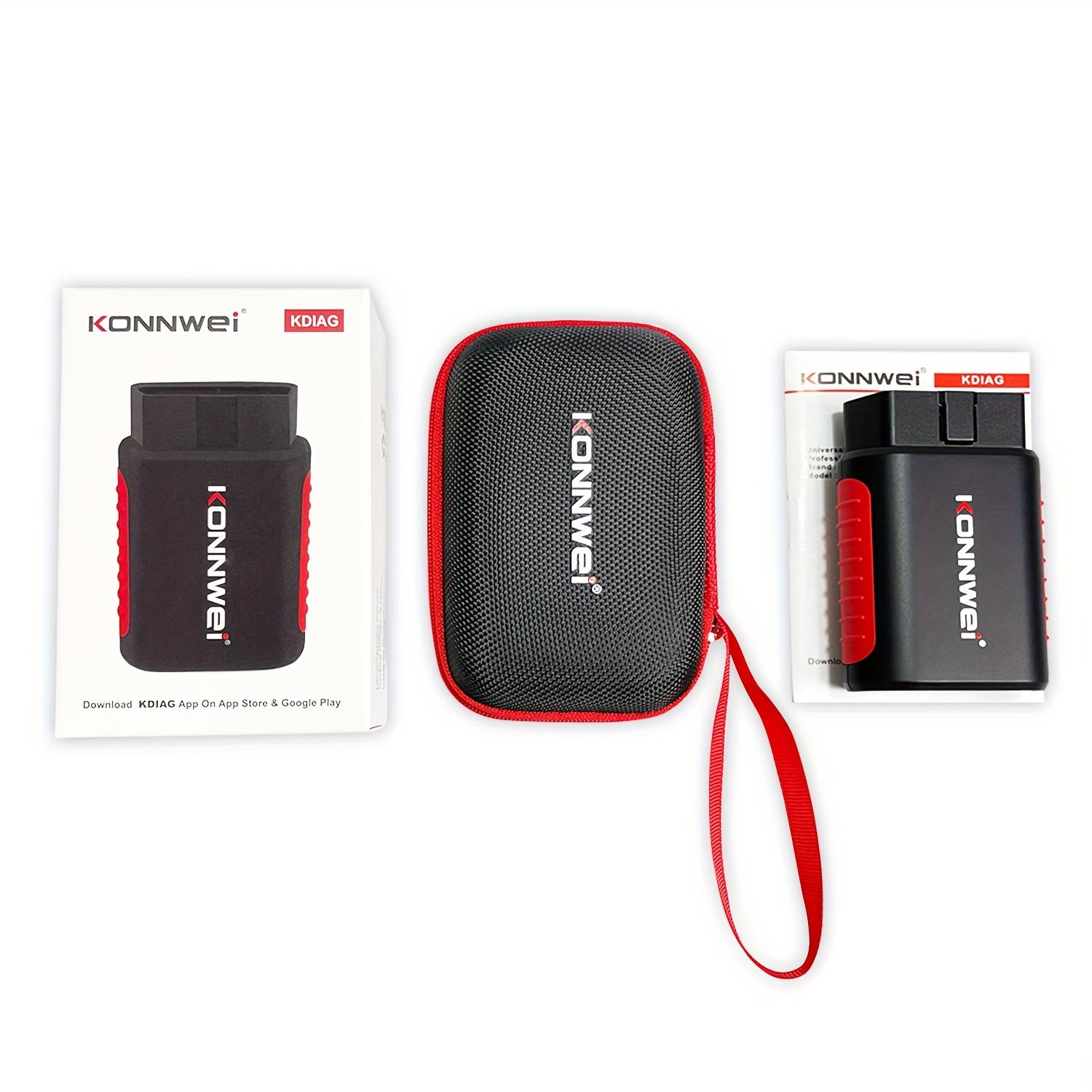 TEMU Konnwei Kdiag Scanner Wireless Obd 2 Diagnostic Tool - Advanced Reader With Wireless, Usb-powered, For , Brakes, Engine Faults & More