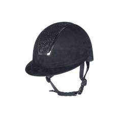 HKM Lady Shield Sparkle Velours ridehjelm - sort, S 52-54 cm - kun dette eksemplar