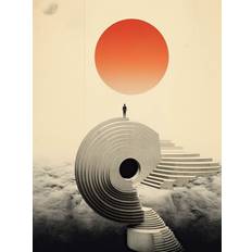 Plakat - Abstrakt Rød Sol