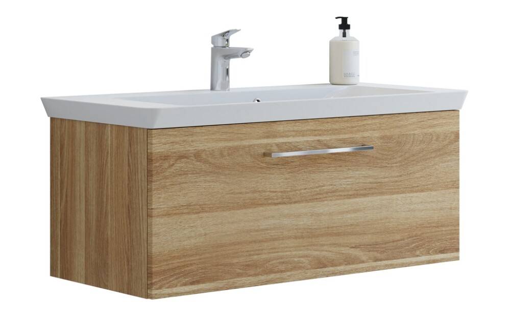 Scanbad underskab med vask Multo/Marbelle varm eg 1 skuffe 106x47 cm