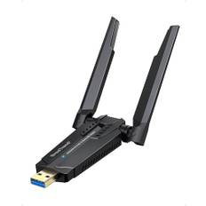 BrosTrend WiFi 6E USB WLAN Stick für PC, AXE5400 WLAN Adapter PC Hohe Reichweite, Tri-Band 6GHz / 5GHz / 2,4GHz WLAN Antenne PC, WLAN Empfänger WiFi 6 WLAN USB, WPA3, MU-MIMO, NUR für Windows 11/10