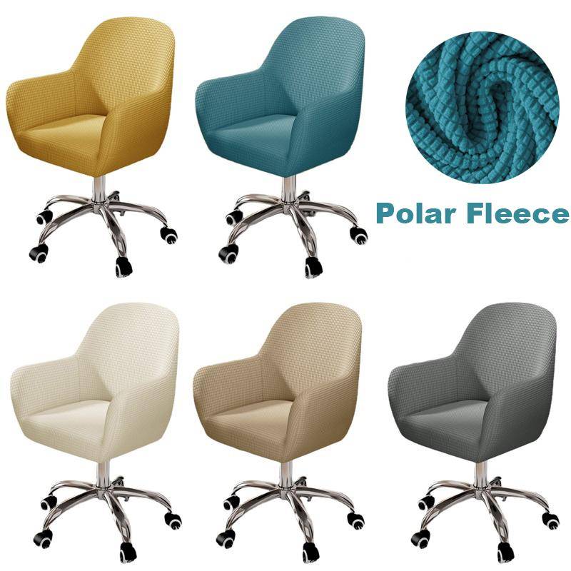 Stretch Hög Fåtöljöverdrag Polarfleece Överdrag för Matsalskontorsdatorstudiebordstolar