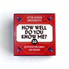 Mini Fun Trivia Game Box - "Hur väl känner du mig?" - Familj/vänner Party-spelkort, brädspel, spel - Röd