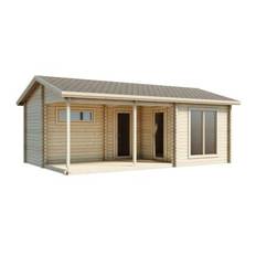 Luoman Lillevilla Koskikara saunahytte med opholdsrum og overdækket terrasse - 23,8 + 9,7 m²