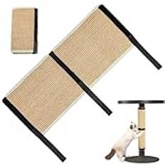 Cat Scratch Pad, 10x25 tum Linen Cat Scratching Mat, återanvändbar sisal kattskrapmatta med band för att skydda soffstolbenen och mattan husdjursvaror