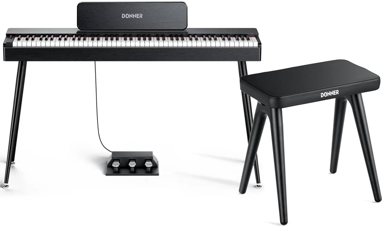 Donner Oura S100 El klaver Bundle - Sort