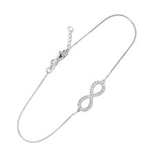 Diamond Embellished Infinity Bracelet in 9ct White Gold - white gold