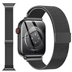 Original Milanese Loop Kompatibel med Apple Watch Armband 38mm 40mm 41mm 42mm 44mm 45mm 46mm 49mm, Magnetiskt Armband för Ultra 2/Ultra, SE, Serie 10 9 8 7 6 5 4 3 2 1, Kvinnor & Män iWatch Armband