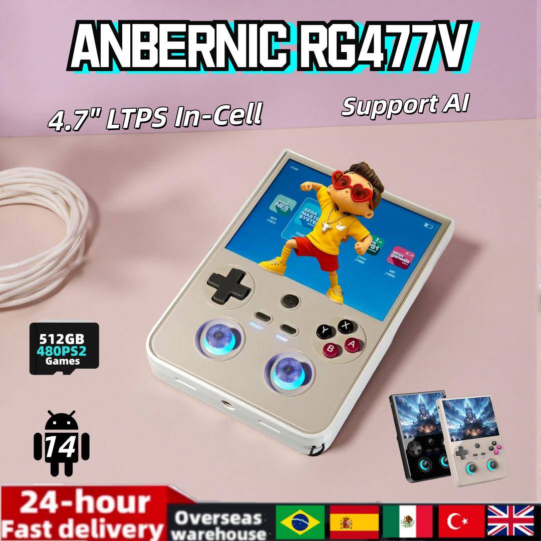 ANBERNIC RG477V Portable Game Console Android 14 12GB RAM 256GB 4.7  LTPS DSP WiFi BT HDMI Dimensity 8300 RG 477V PS2/PSP Games