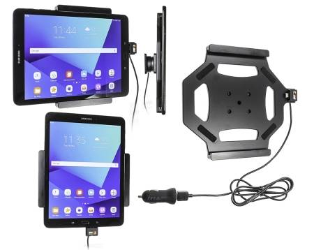 Brodit Aktiv holder med USB-kabel og cigaretadapter, Samsung Galaxy Tab S3 9.7 SM-T820/SM-T825