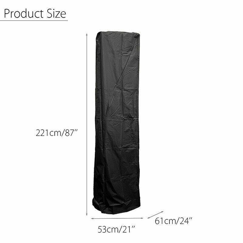 Vattentät dammtät uteplats gasvärmare täcka utomhus trädgård värmare dammtäcken skydd oxford tyg värmare baldakin 221 x 53 x 61cm